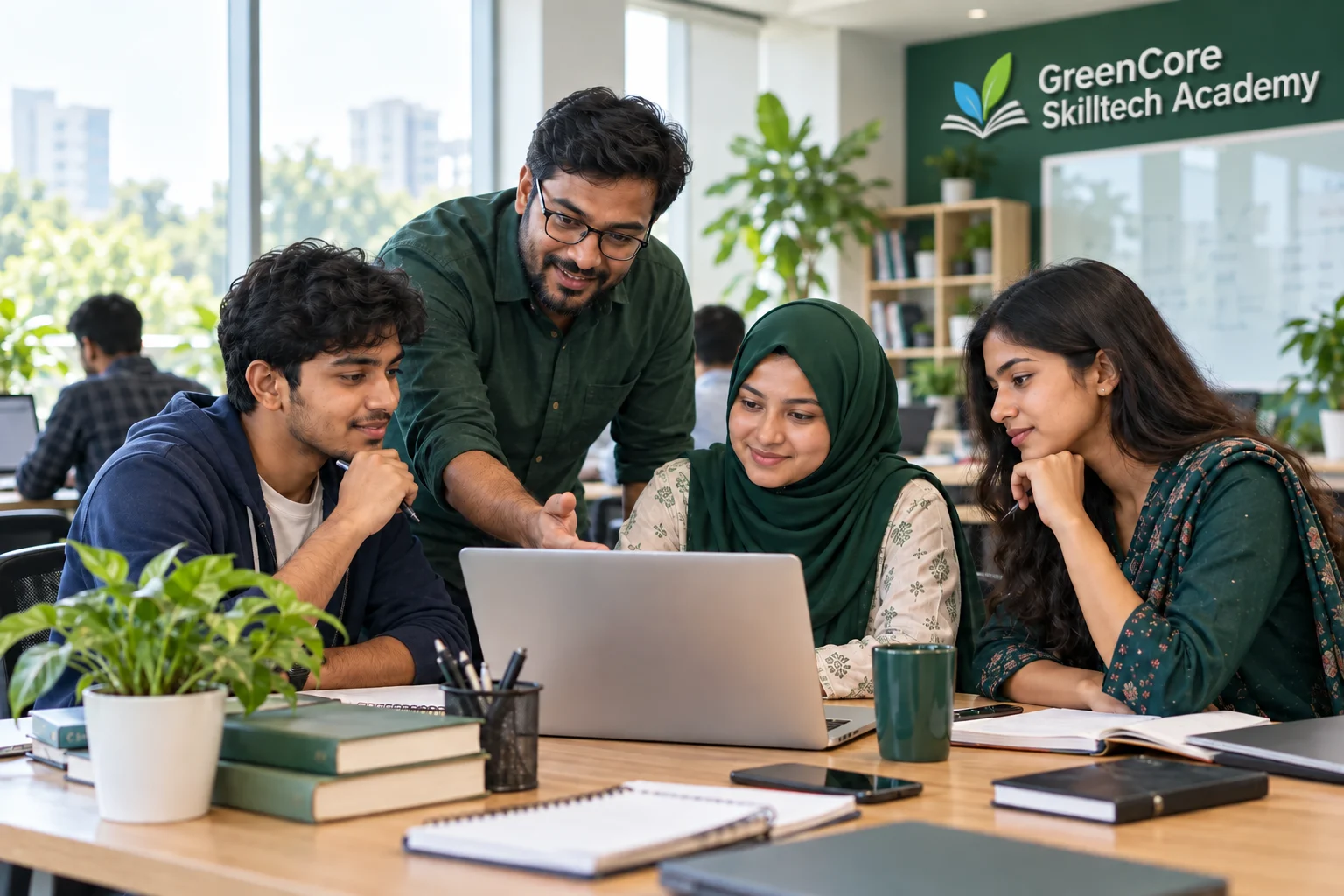 An expert mentor guiding SkillTech Academy learners